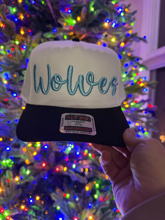 Wolves Embroidered Corduroy Hat
